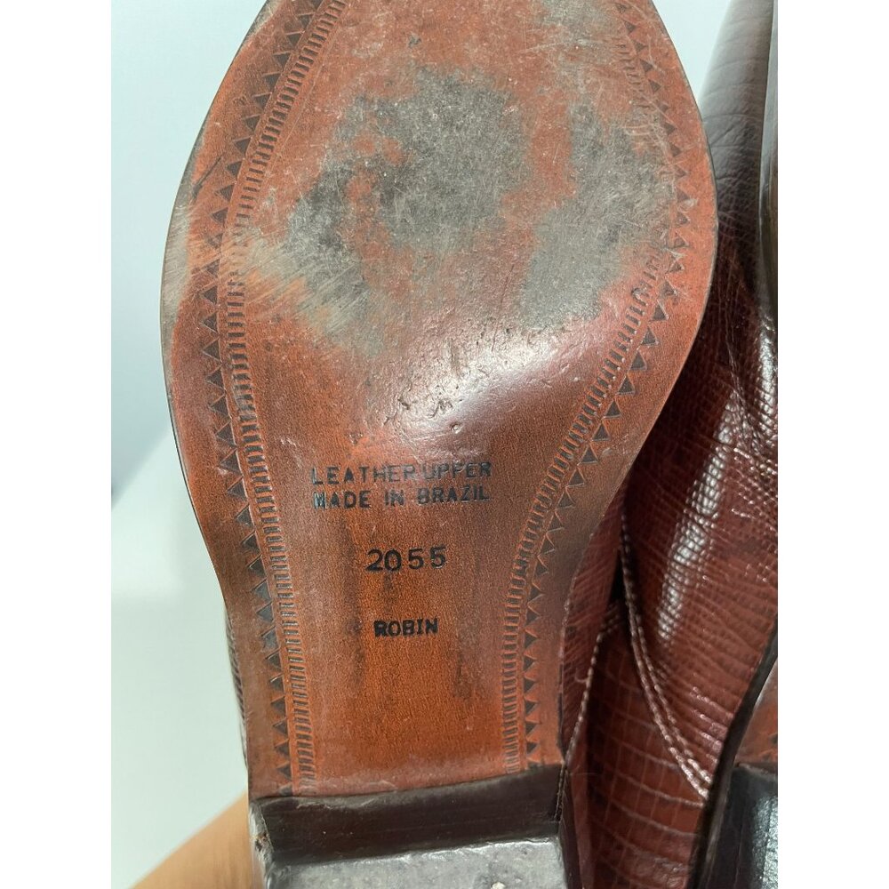 Vintage Sabree Brown Leather Pointed-Toe Slip-On Shoes Size 5.5 For Women's - Picture 10 of 12